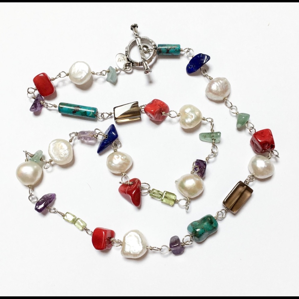 Silpada 925 Multi-Stone Multi-Color Necklace N1033 - image 2